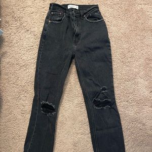 A&F Ankle Straight Ultra High Rise Jeans